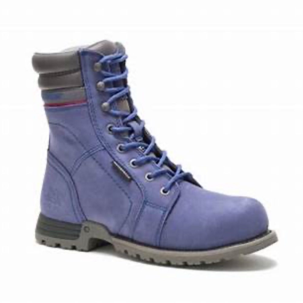 Blue Lace-Up Boots